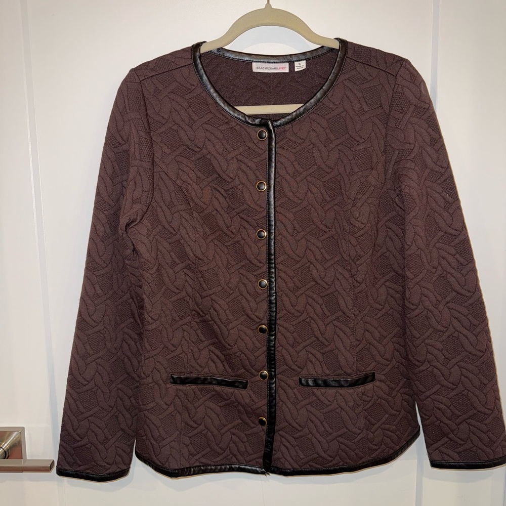 Women's Brown Jacket with Black Trim